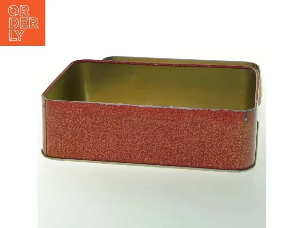 Billede 5 - Dekorativ metalæske med landskabsmotiv (str. 19,5 x. 13,5 cm)