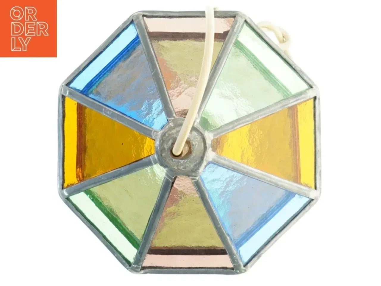 Billede 2 - Farvet glas loftlampe (str. 27x20 cm)