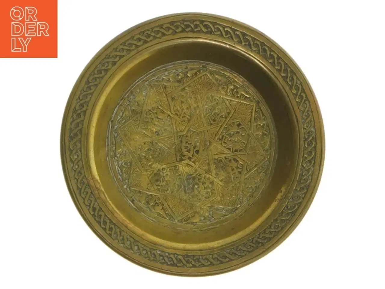 Billede 6 - Messingsæt med graveringer (str. Ø. 11,5 cm. og. 9,5 cm. og 5,5 cm)