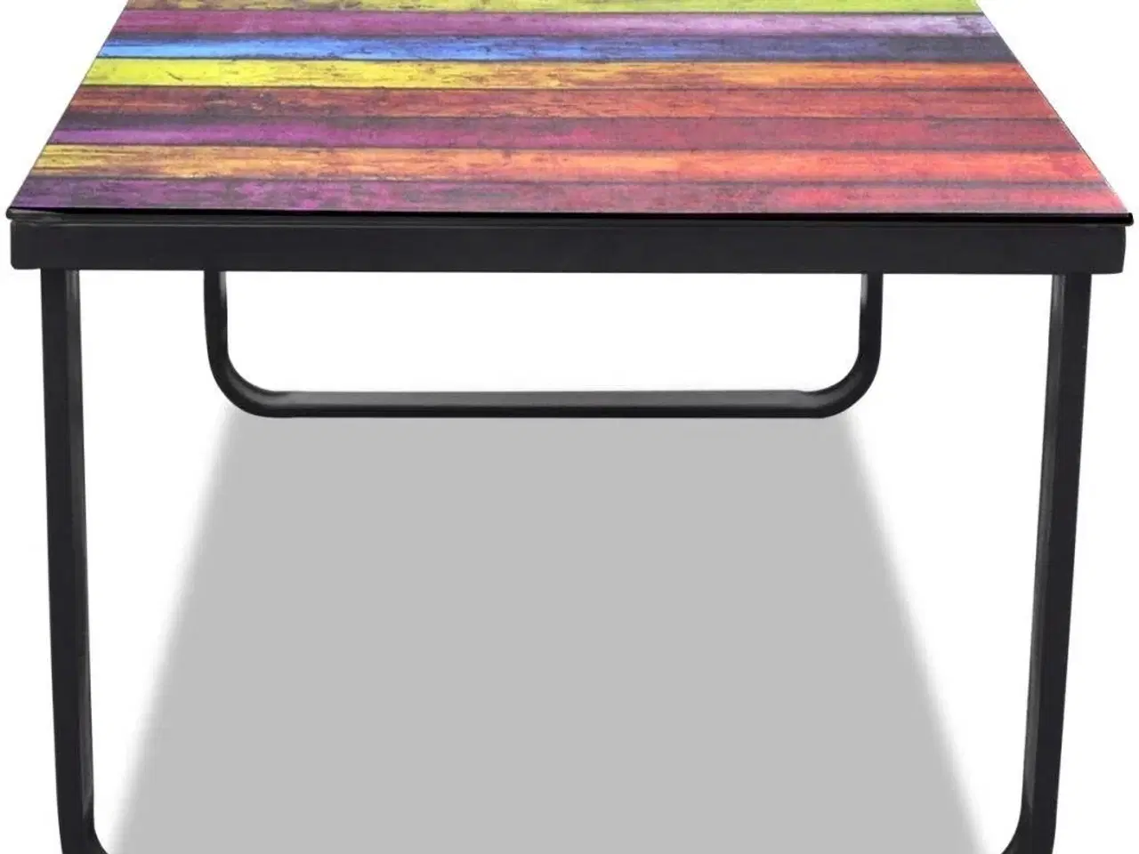 Billede 4 - Sofabord med regnbueprint glasbordplade