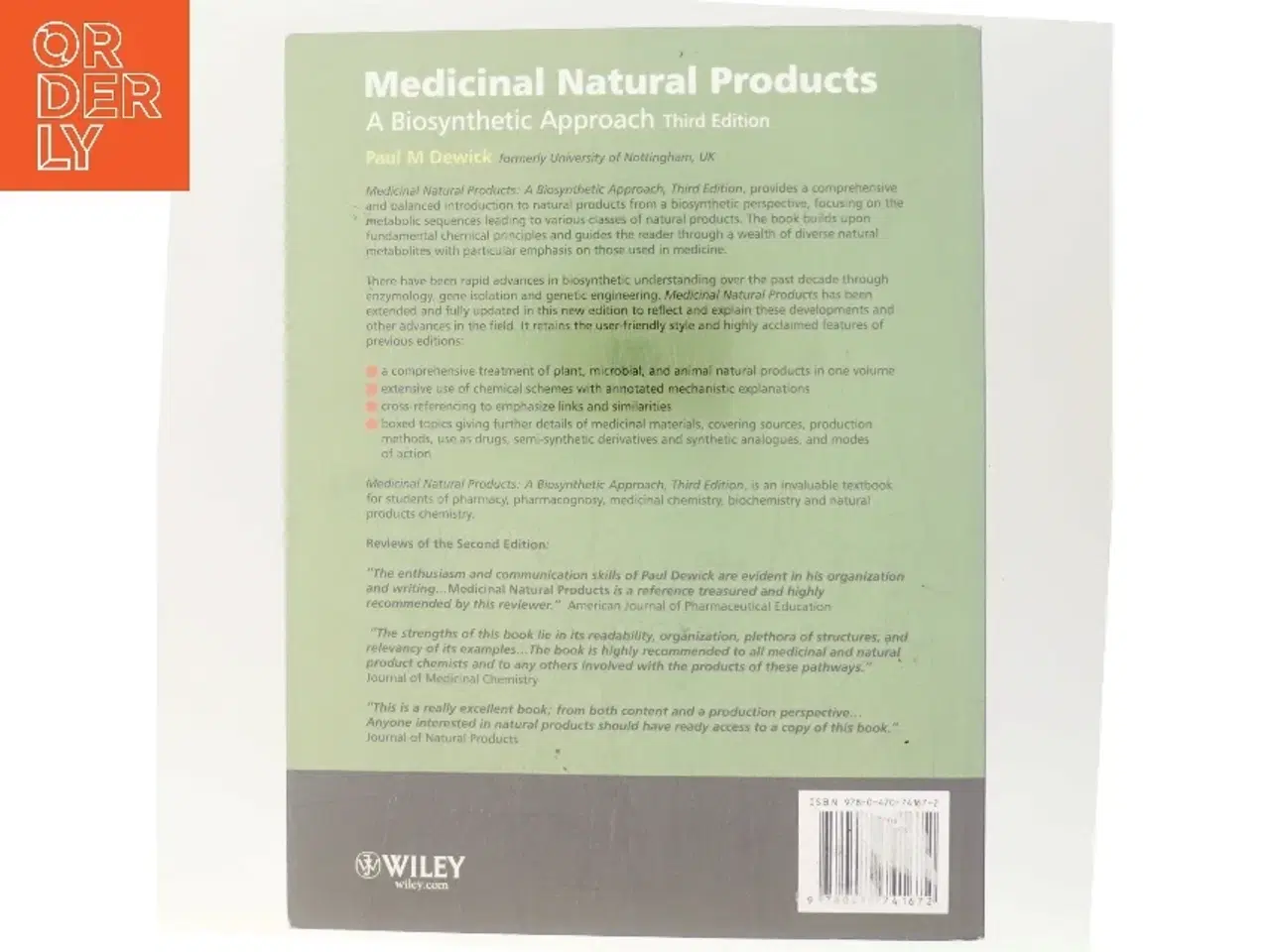 Billede 3 - Medicinal natural products : a biosynthetic approach af Paul M. Dewick (Bog)