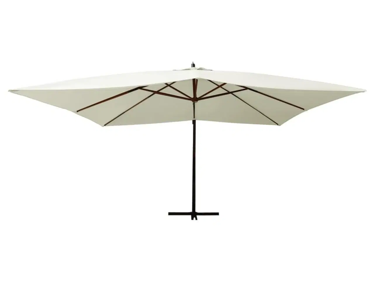 Billede 2 - Hængeparasol 400x300 cm træstang sandhvid