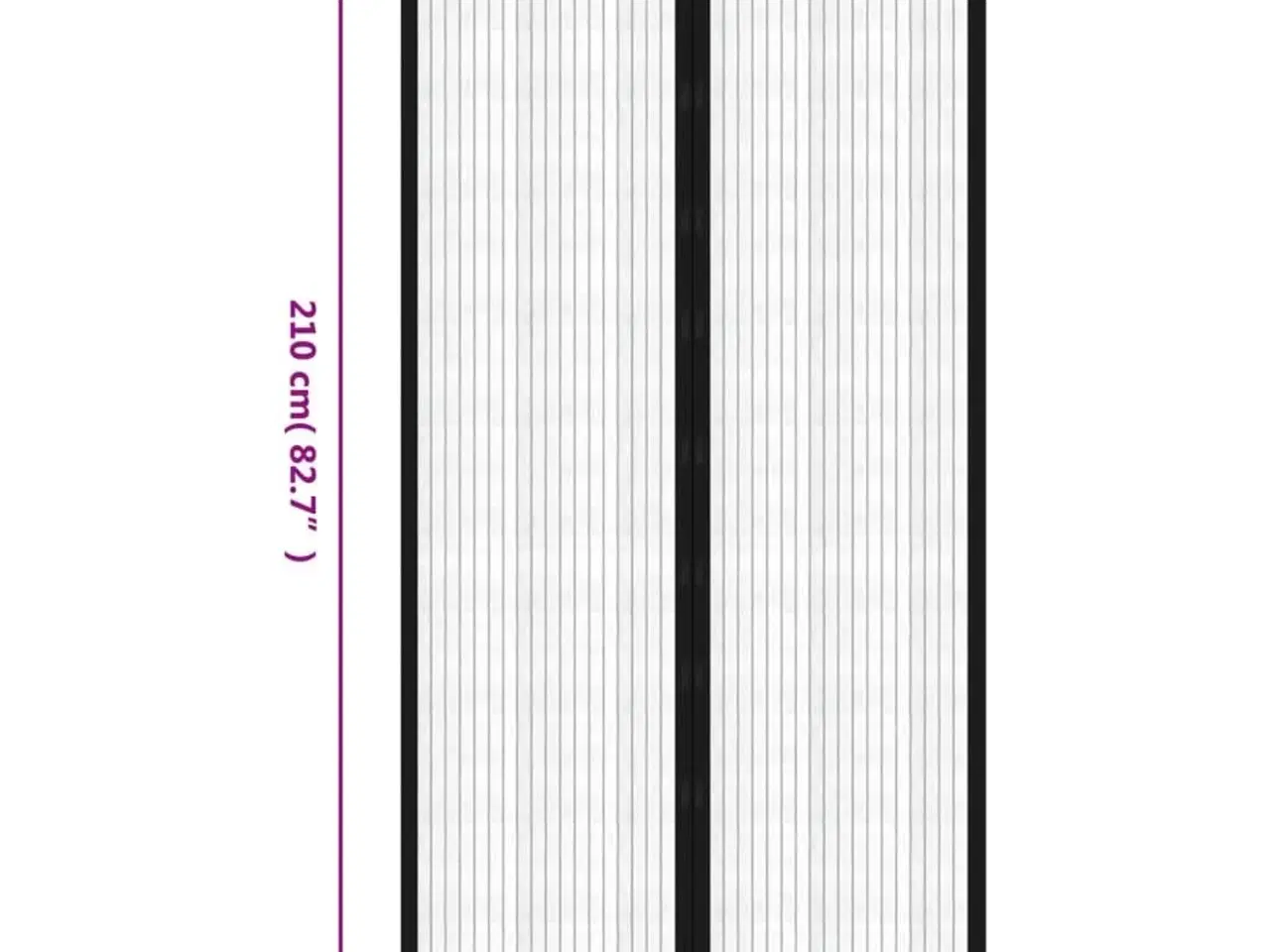 Billede 8 - Dørgardin insektnet magnetisk 2 stk. 210 x 100 cm sort