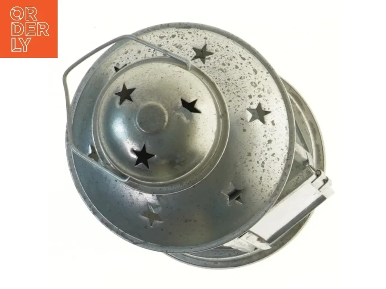 Billede 2 - Metal lanterne med stjerneudskæringer (str. 20 cm)