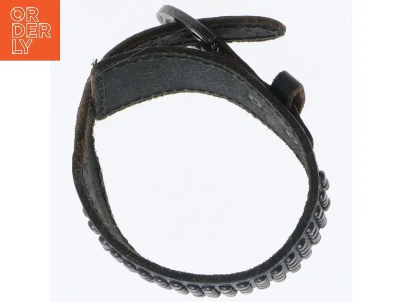 Billede 3 - Læderarmbånd med nitter (str. Ø 9 cm)