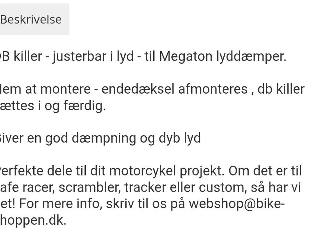 Billede 2 - DB killer til Megaton udstødning 2 stk