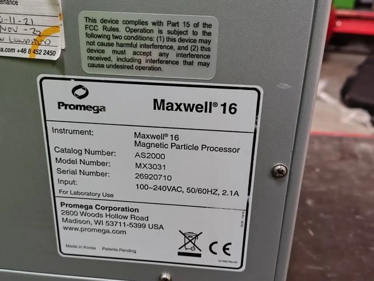 Billede 7 - DNA Extraction Purification System PROMEGA Maxwell 16