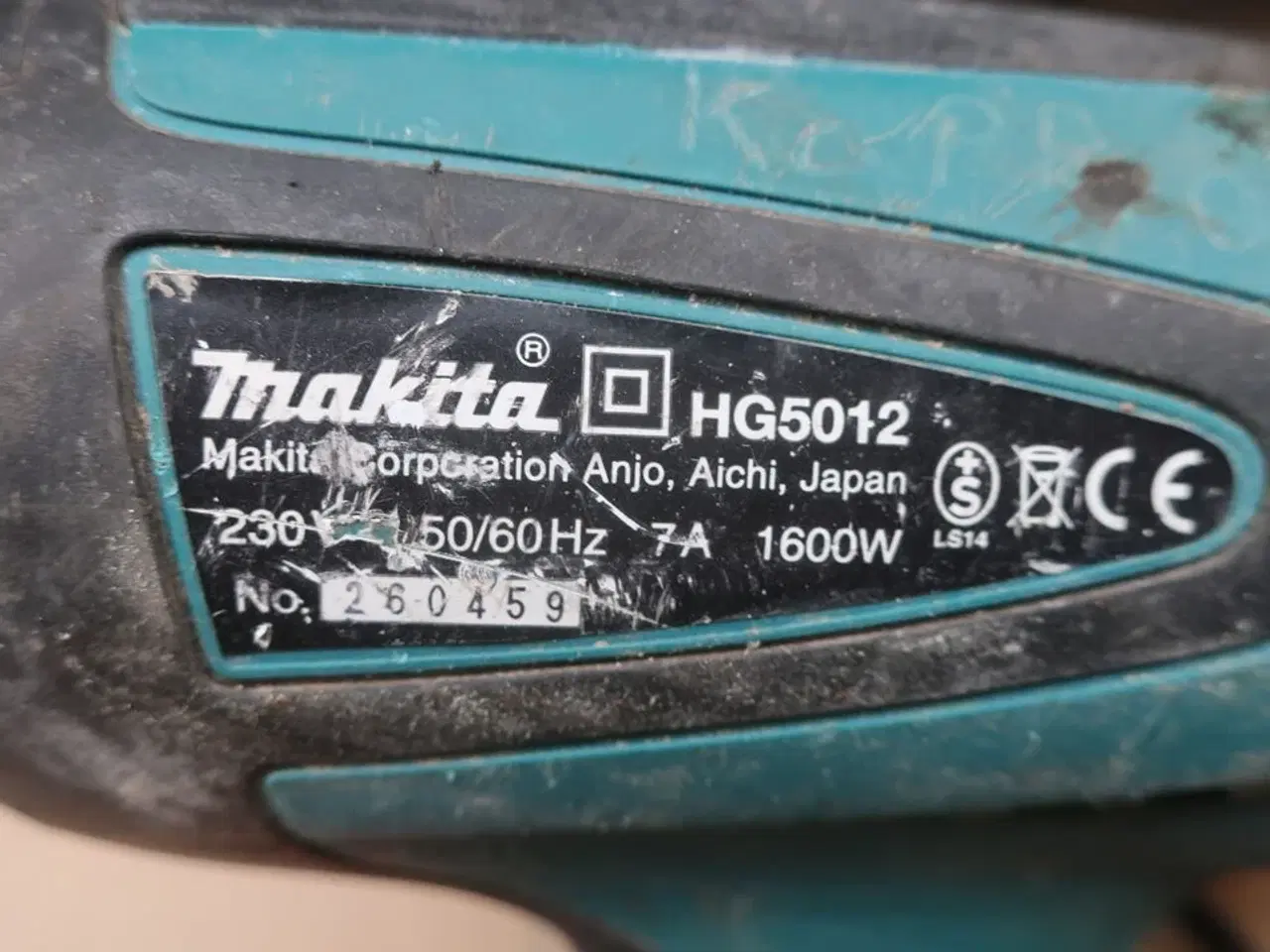 Billede 2 - Boremaskine, arbejdslampe, sliber mv.  MAKITA  Model: DML 805, HG 5012, 9404