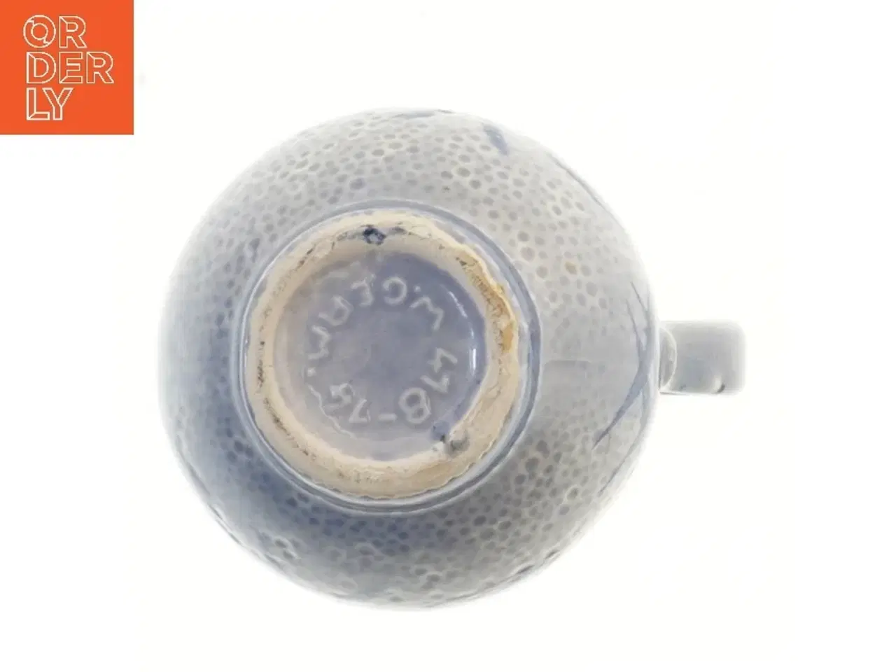 Billede 3 - Keramikkande med blåt motiv (str. 14,5 cm)