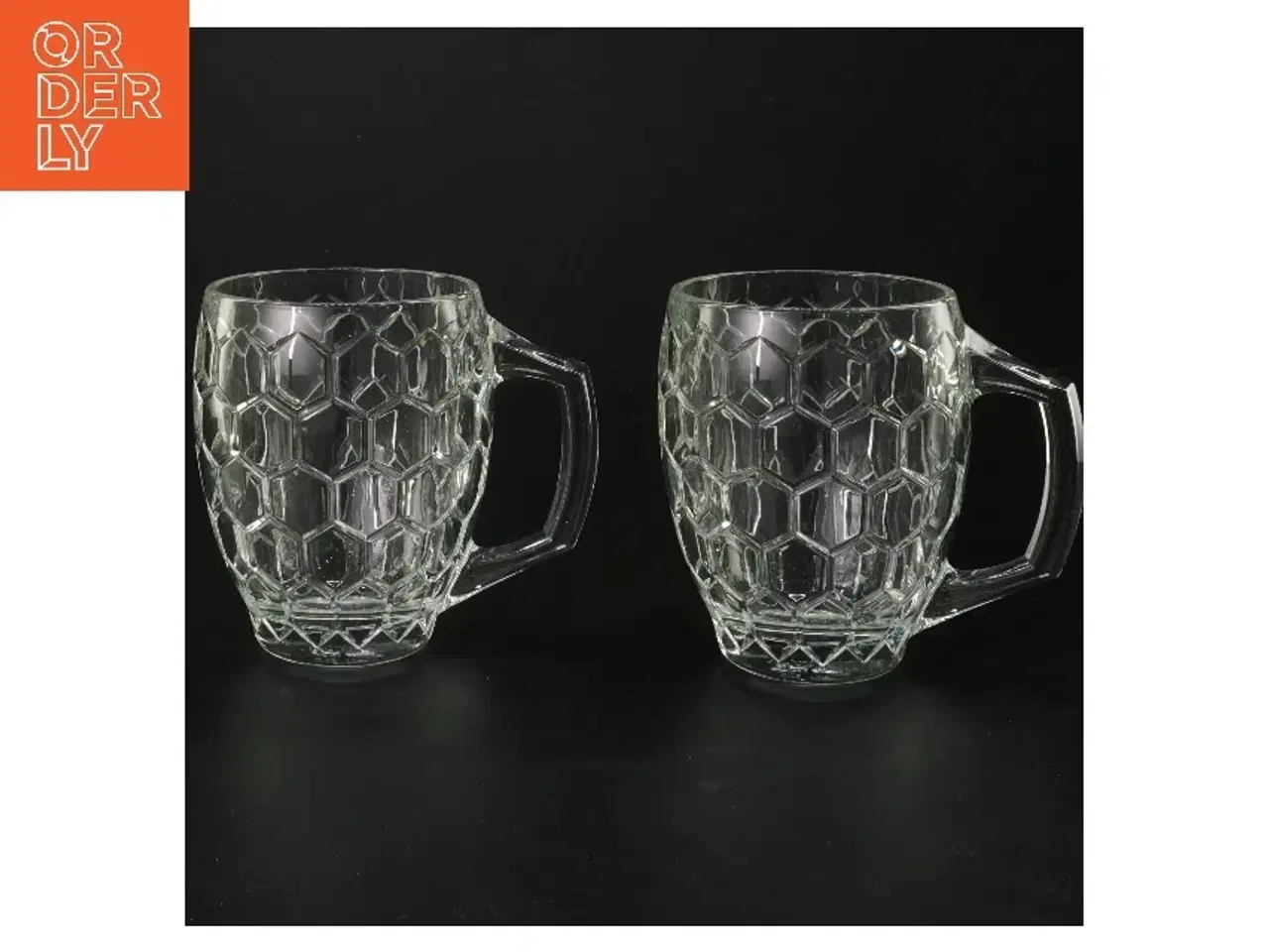 Billede 1 - Ølkrus af glas Erik Bagger (str. Ø 8,5 cm længde 12 cm)