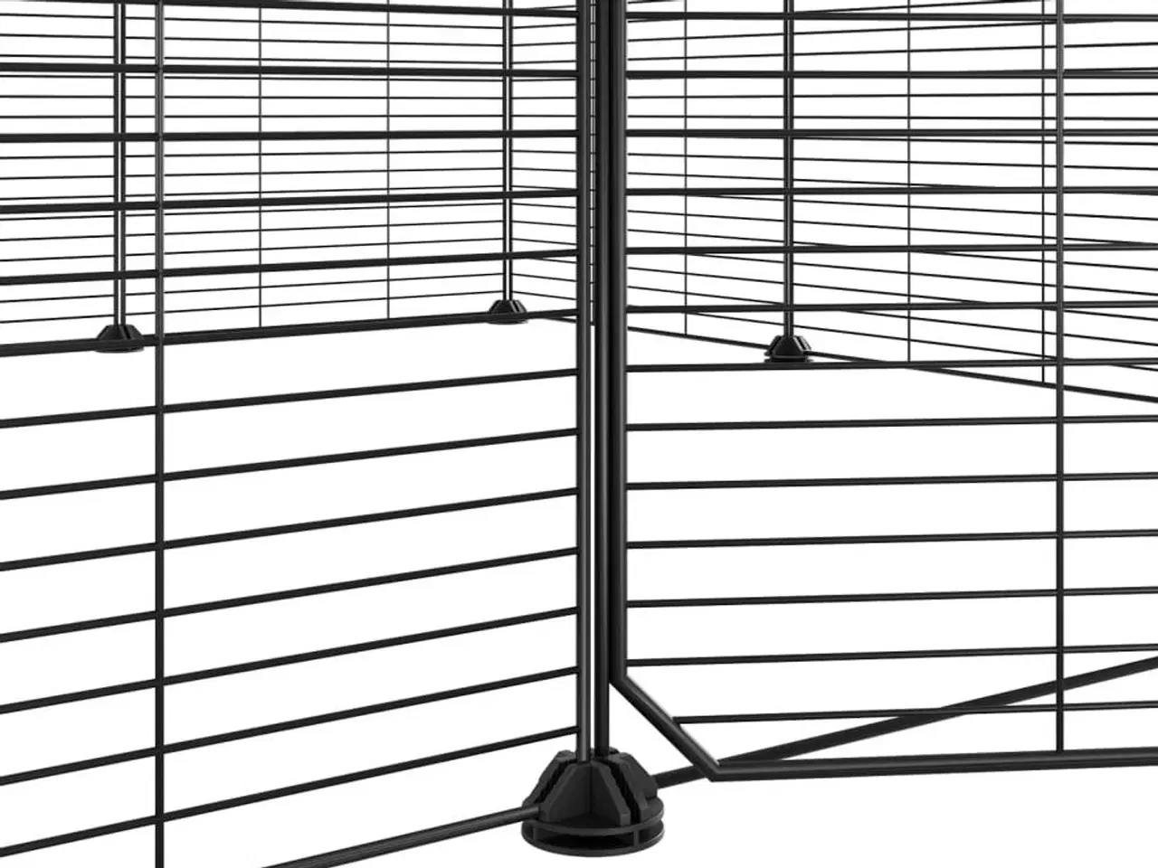 Billede 6 - Kæledyrsbur med 12 paneler og dør sort 35x35 cm stål