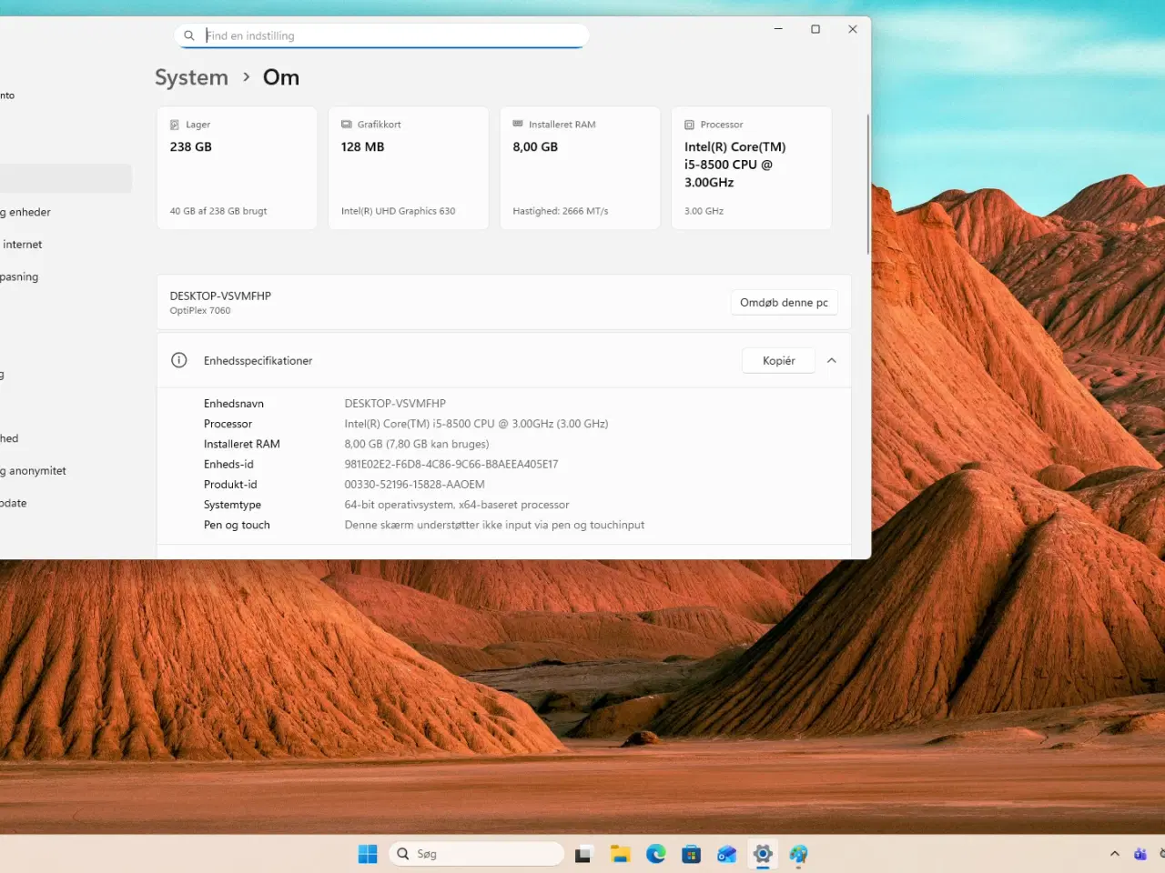 Billede 7 - Dell 7060 / i5-8500 med 8 GB RAM og Windows 11 Pro