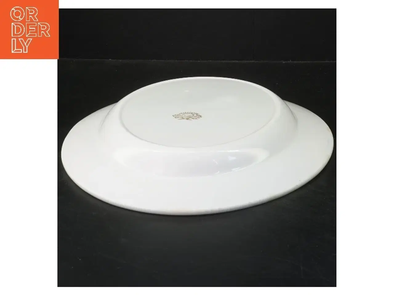 Billede 2 - Porcelæn fad med blå kant (str. Ø 35x Ø 25 cm)