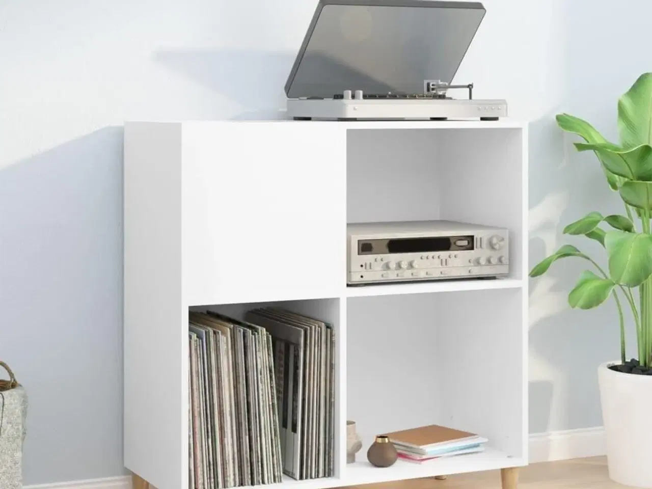 Billede 1 - Vinylskab 84,5x38x89 cm konstrueret træ hvid
