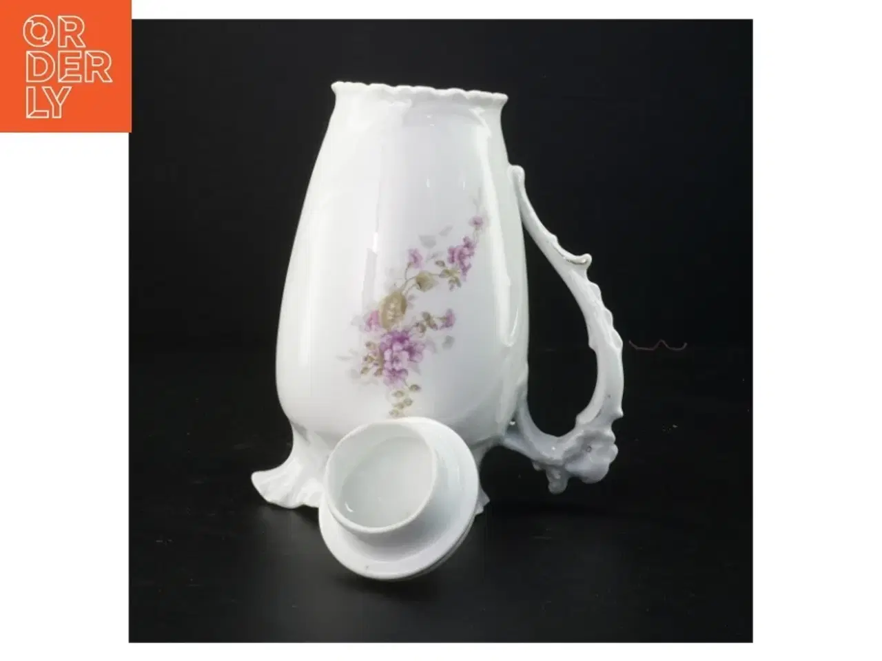Billede 3 - Porcelænskande med blomstermotiv (str. 25 x 11 cm)