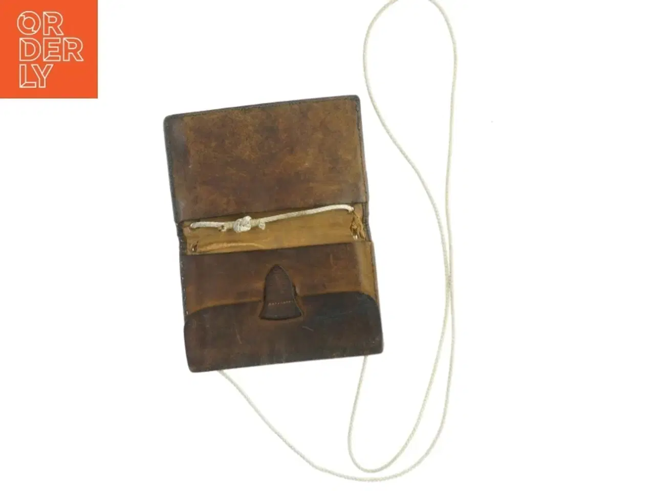 Billede 1 - Lædertaske med skulderrem (str. 9x13 cm)