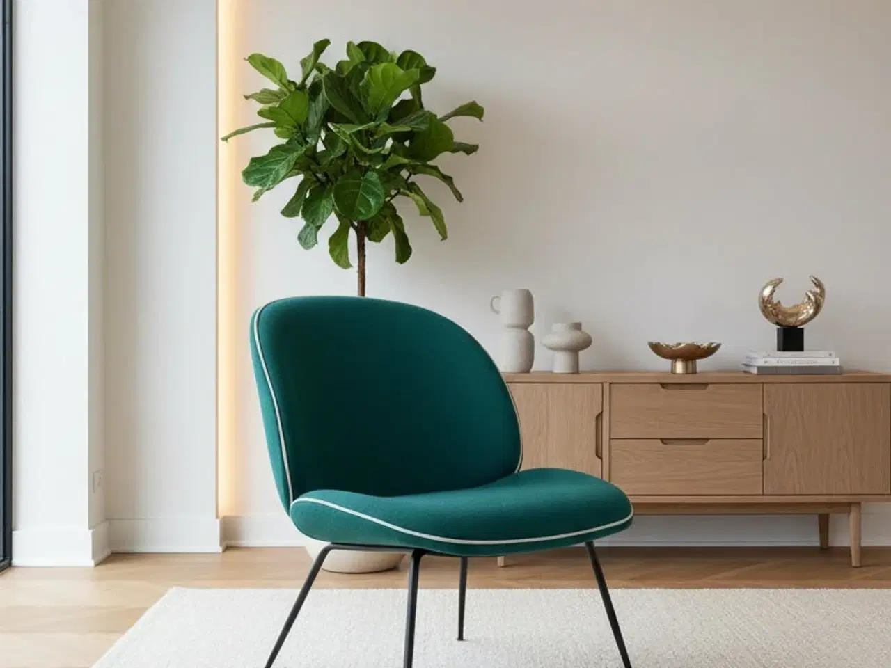 Billede 2 - GUBI Beetle Loungestol – Grøn/Sort Stel