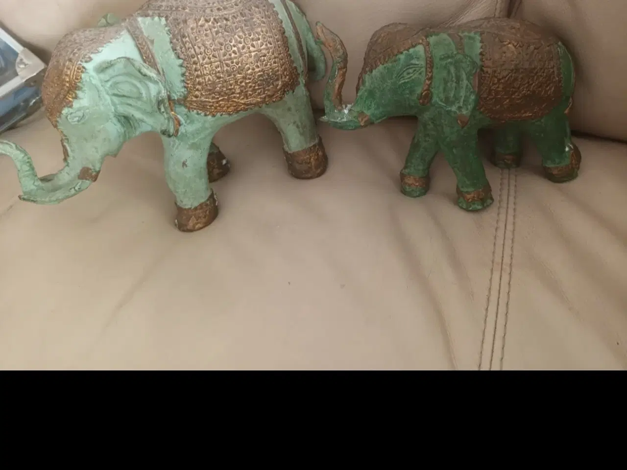 Billede 1 - 2 FLOTTE BRONCE ELEFANTER, 14 & 11 CM, 2 FLOTTE BR