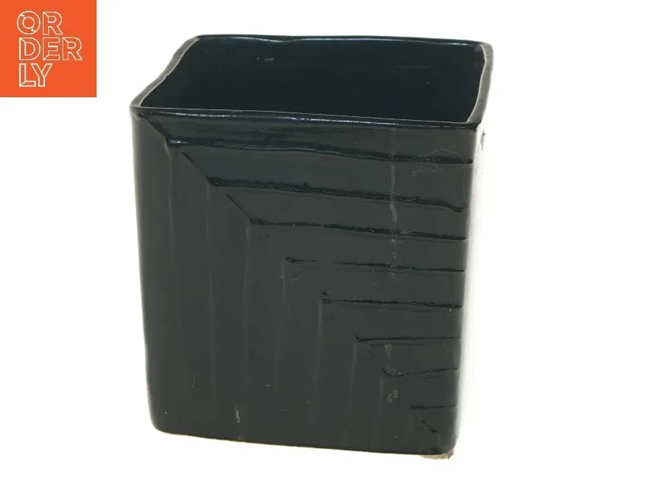 Billede 1 - Sort keramik urtepotteskjuler (str. 14,5x14,5 cm)