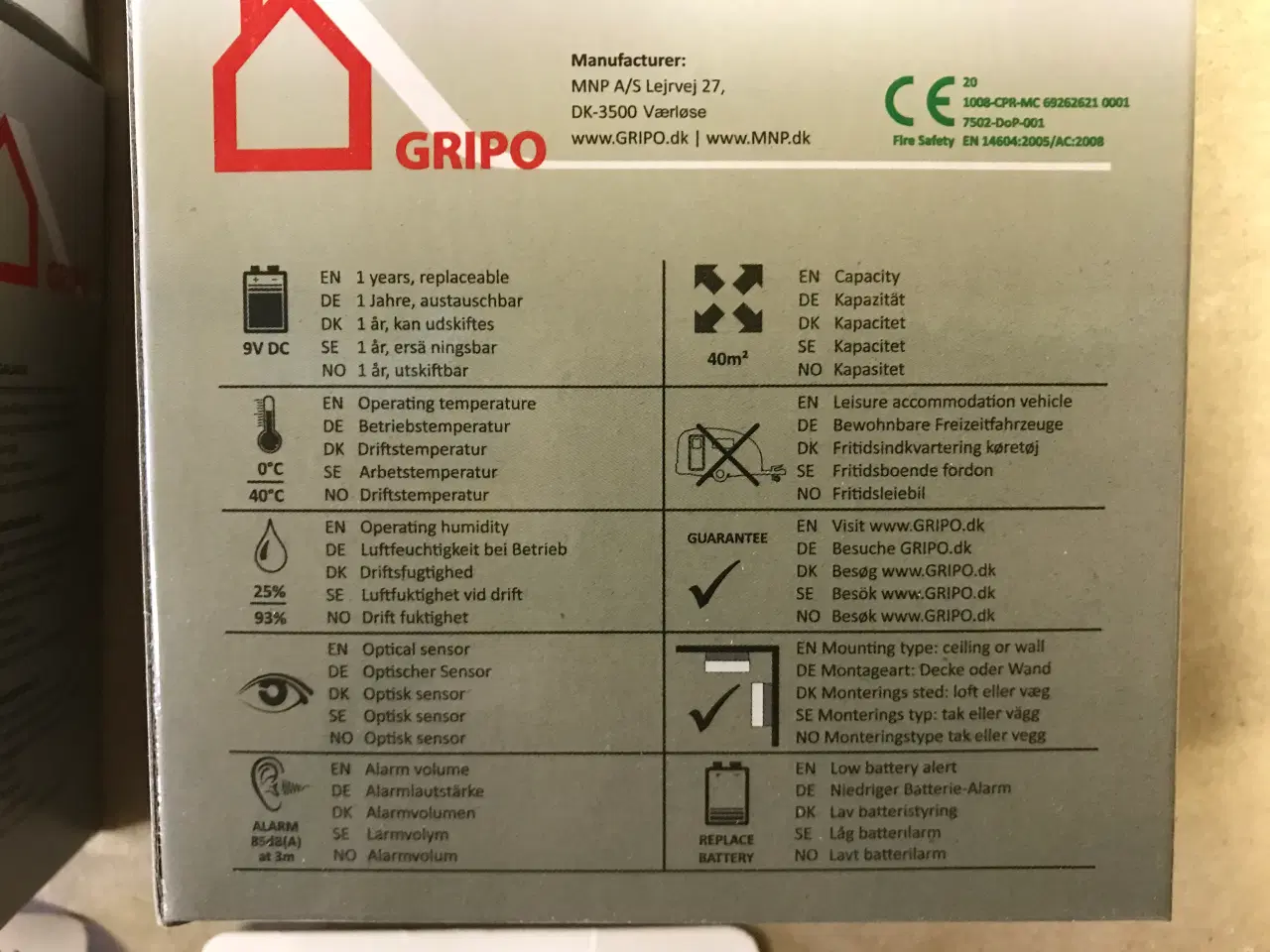 Billede 2 - 2 stk. helt nye røgalarmer med batterier.
