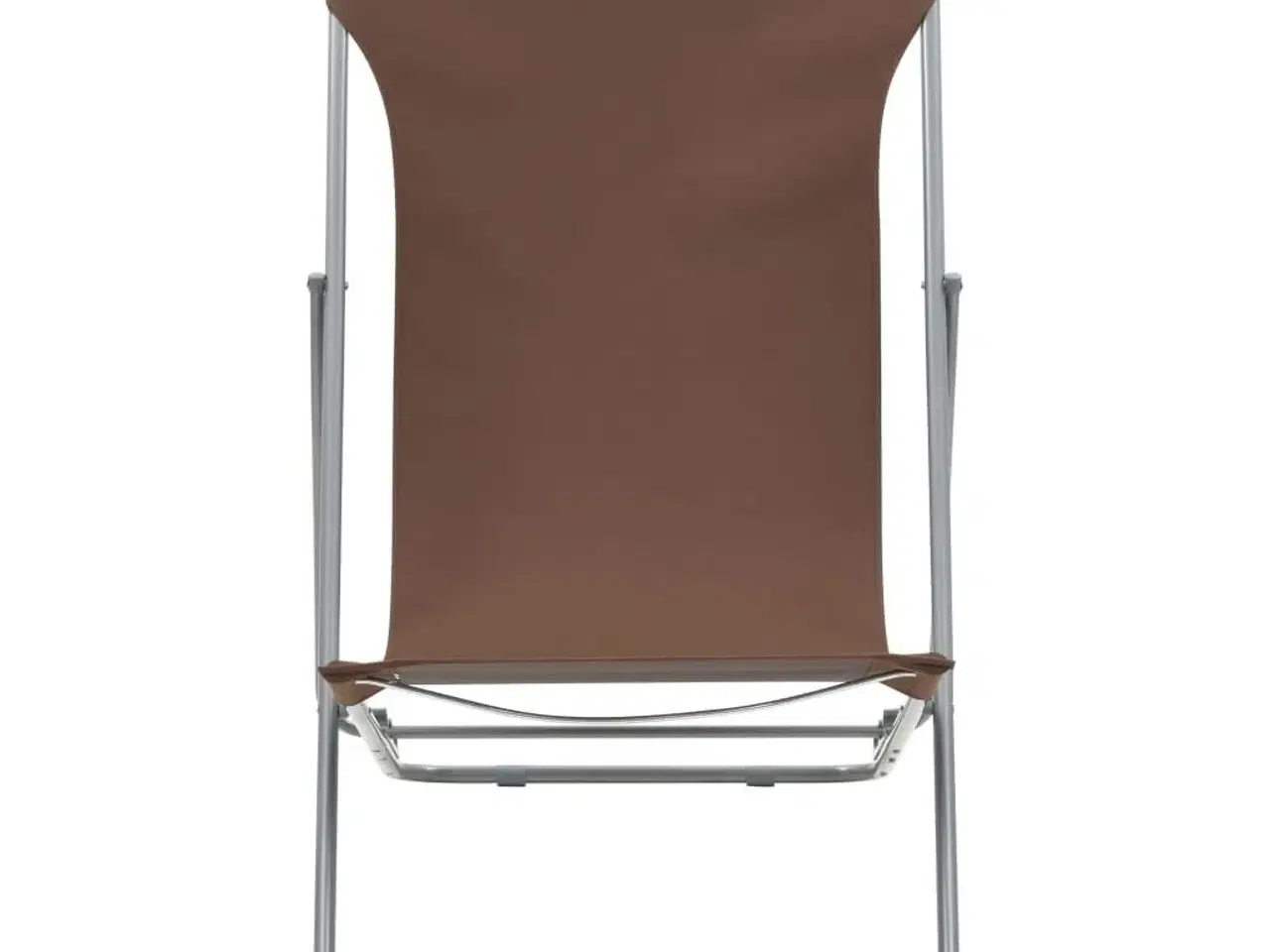 Billede 3 - Foldbare strandstole 2 stk. stål og oxfordstof brun