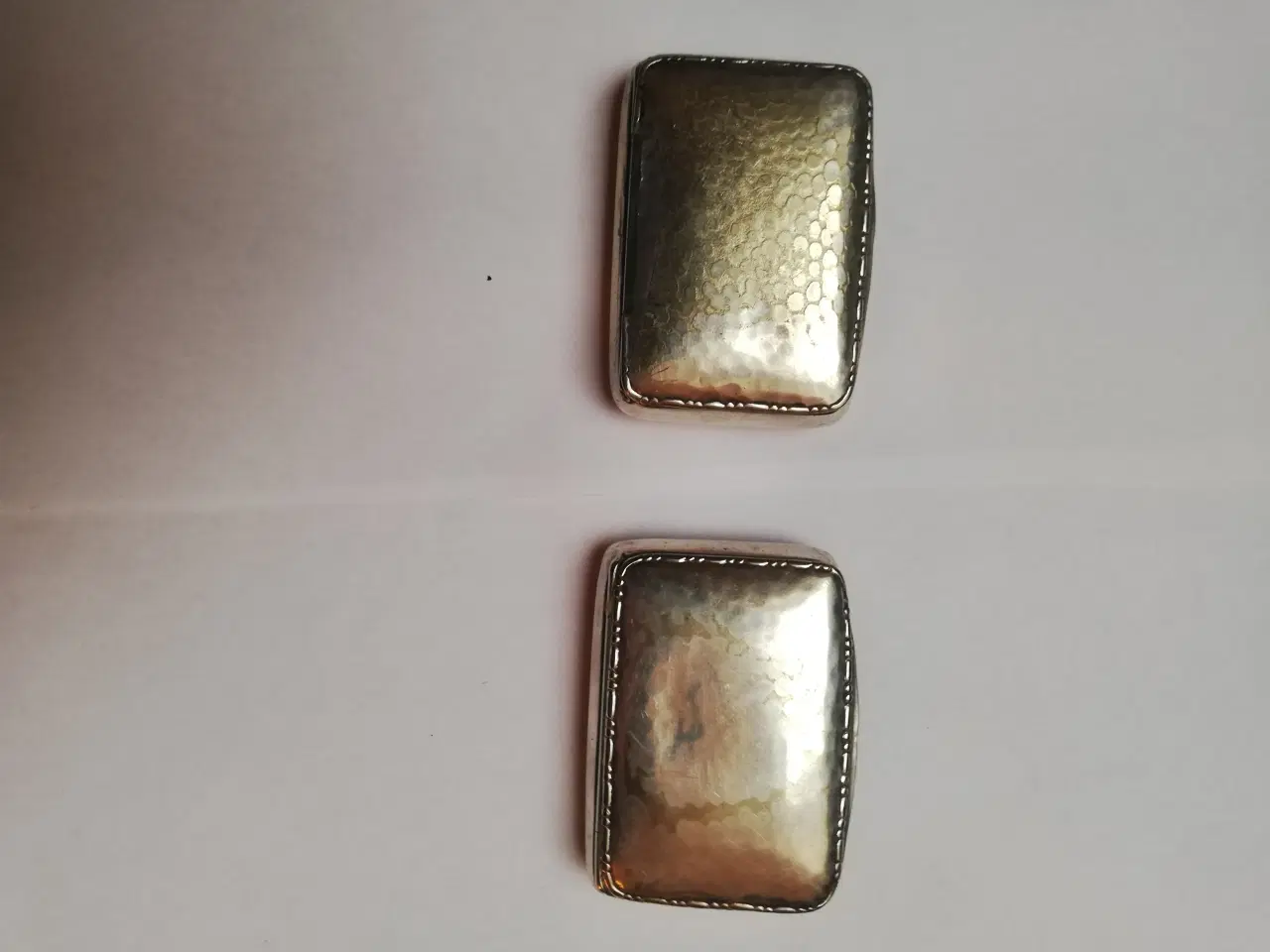 Billede 2 - 2 stk små antikke sølvskrin 