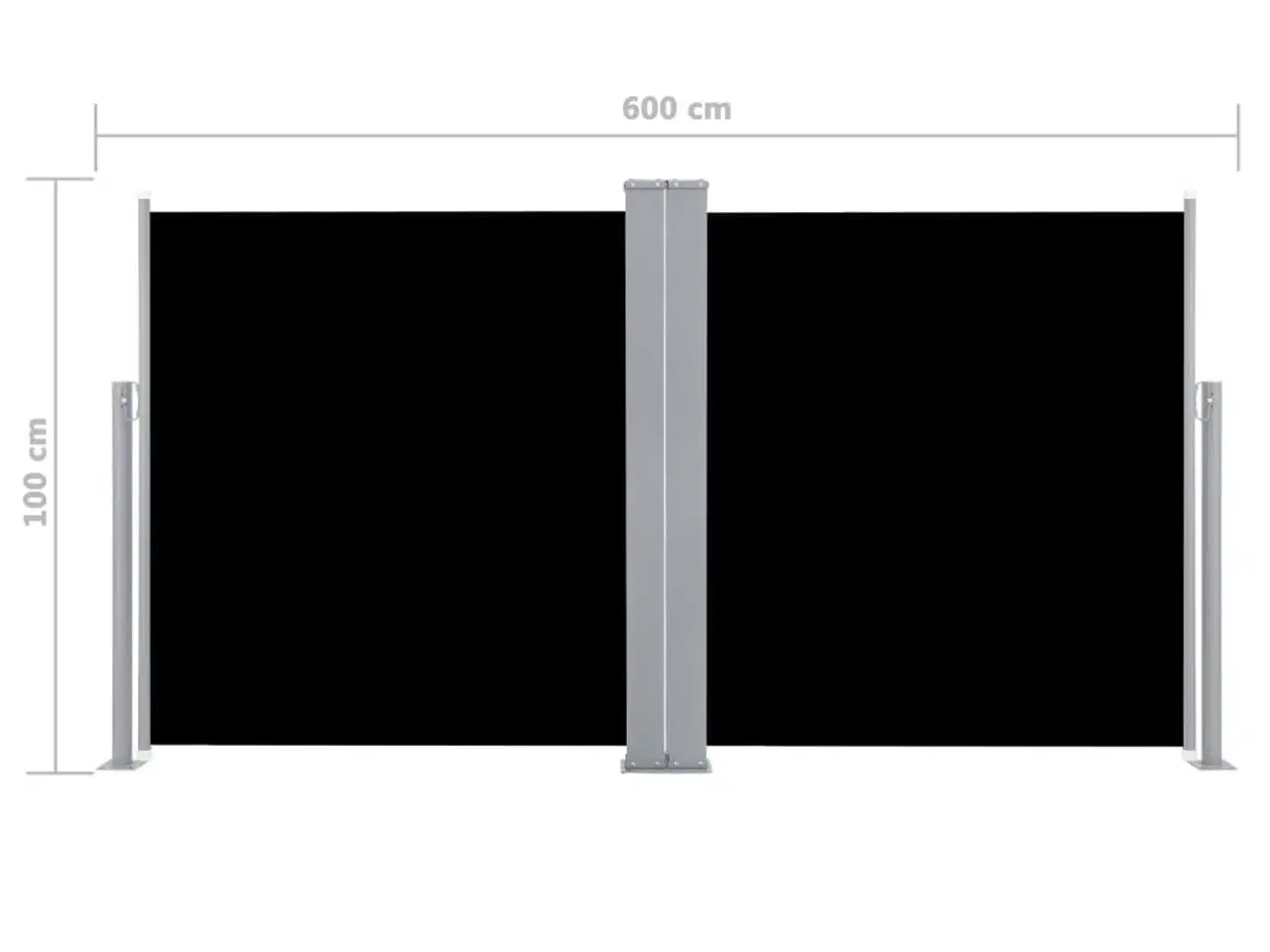 Billede 12 - Sammenrullelig sidemarkise 100 x 600 cm sort