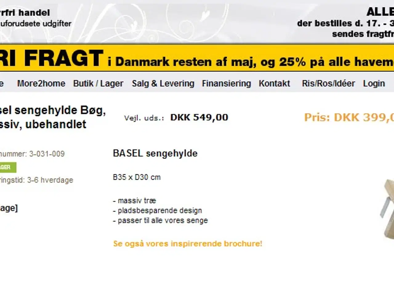 Billede 7 - Sengeramme 160x200 i bøg natur