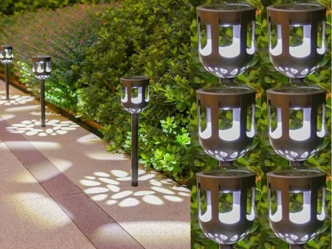 Billede 1 - 6 stk. Solar LED lampe med indbygget batteri.