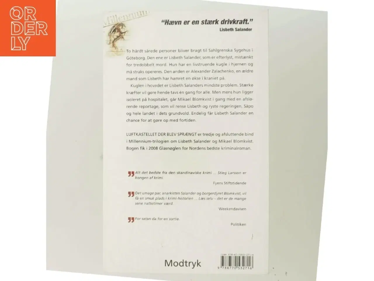 Billede 3 - Luftkastellet Der Blev Spraengt (af Stieg Larsson) [Imported] [Paperback] (Danish) (Millennium, 3. Bind) af Stieg Larsson (Bog)