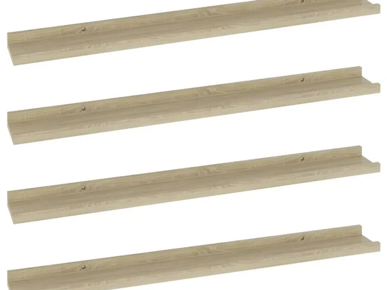 Billede 2 - Væghylder 4 stk. 80x9x3 cm sonoma-eg
