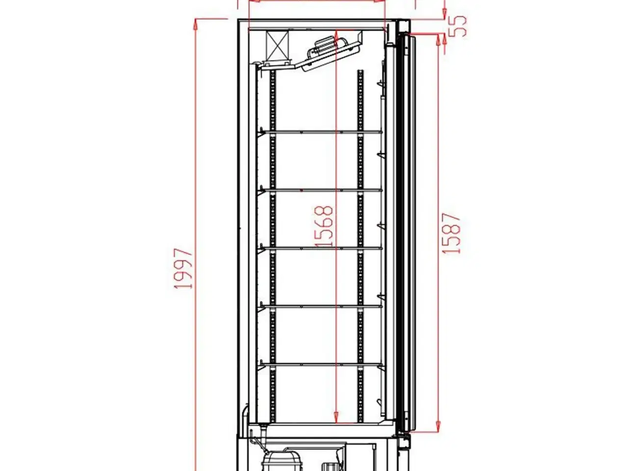 Billede 2 - FRYSER 1 GLASS DOOR BLACK JDE-600F BL