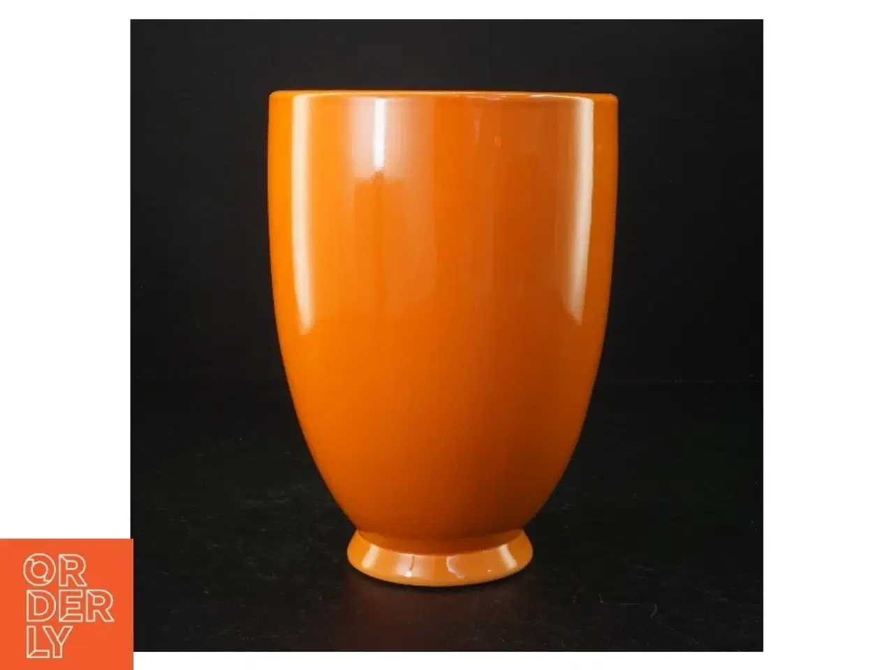 Billede 1 - Orange keramikvase (str. 22 cm)