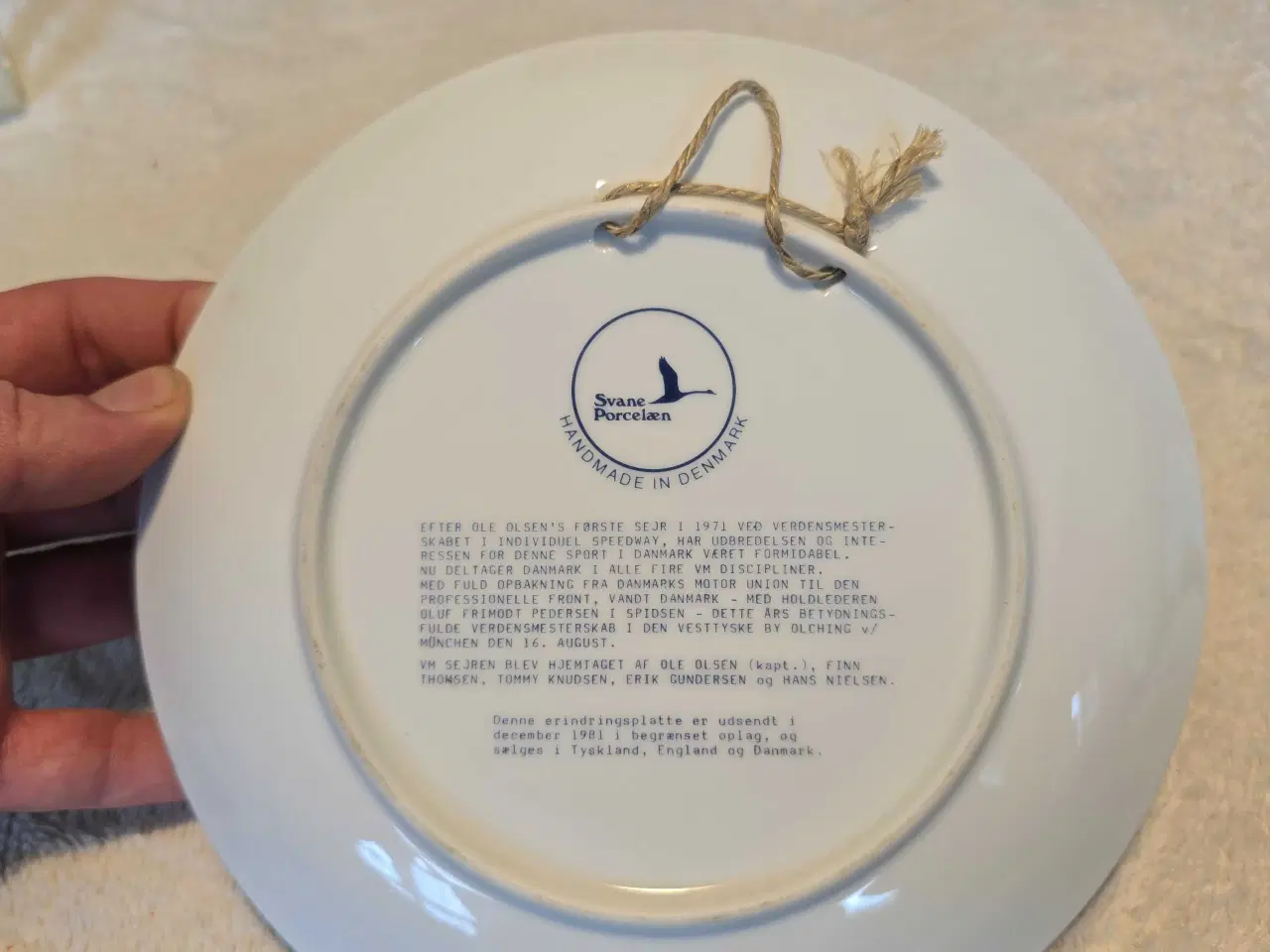 Billede 2 - Speedway tallerken 1981.