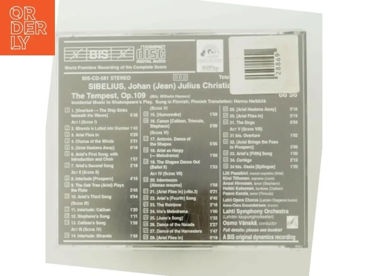 Billede 3 - Jean Sibelius: The Tempest, Op.109 med Lahti Symphony Orchestra (DVD)