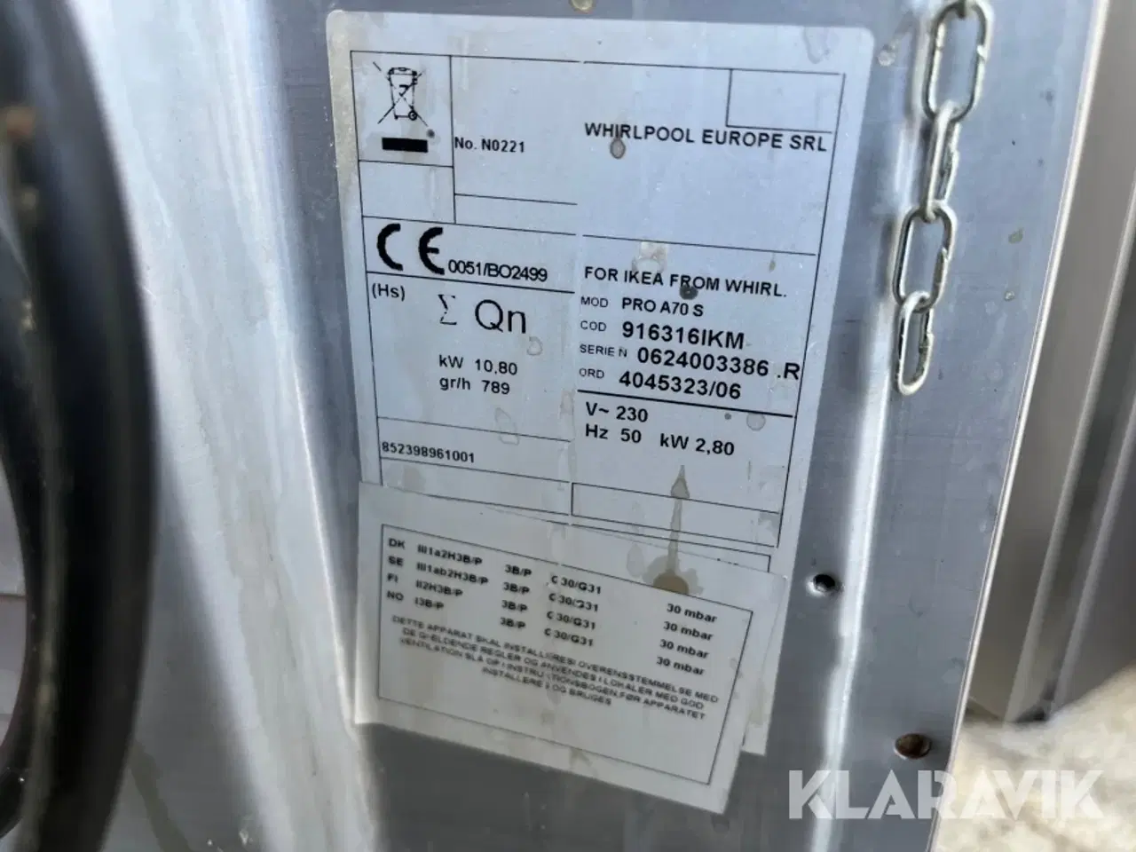 Billede 11 - Industri gaskomfur Whirlpool PRO A70 S