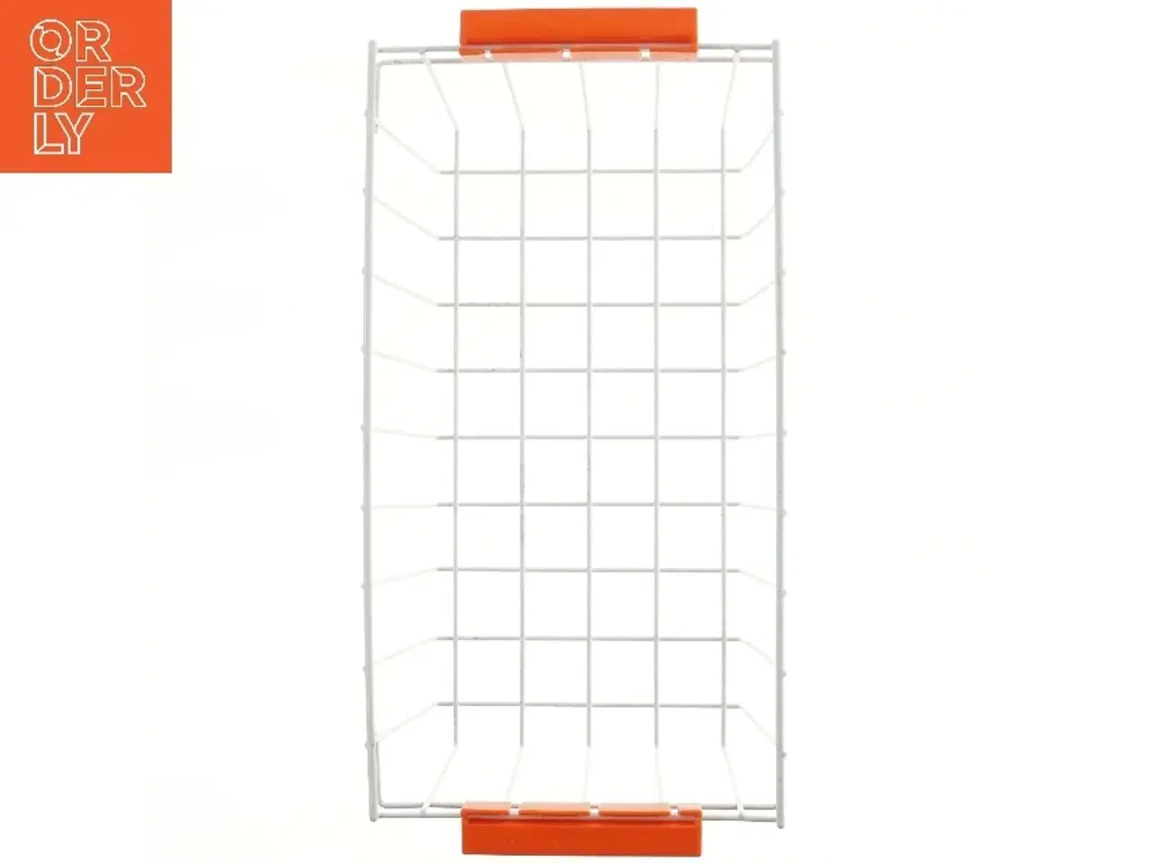 Billede 2 - Trådkurv med røde håndtag (str. 49x26x23 cm)