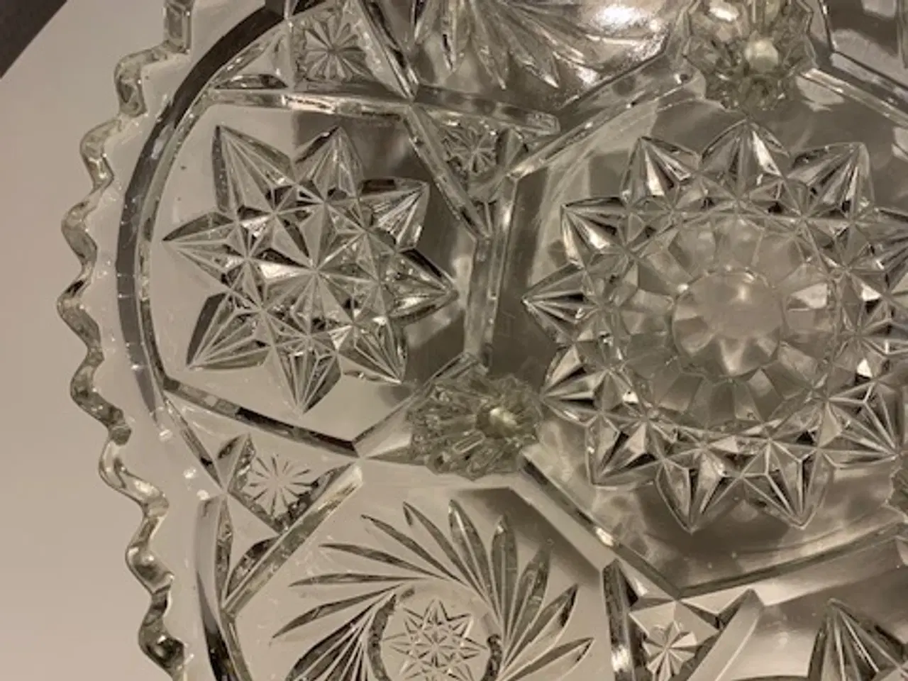 Billede 6 - Krystal skål på 3 fødder, stor - retro