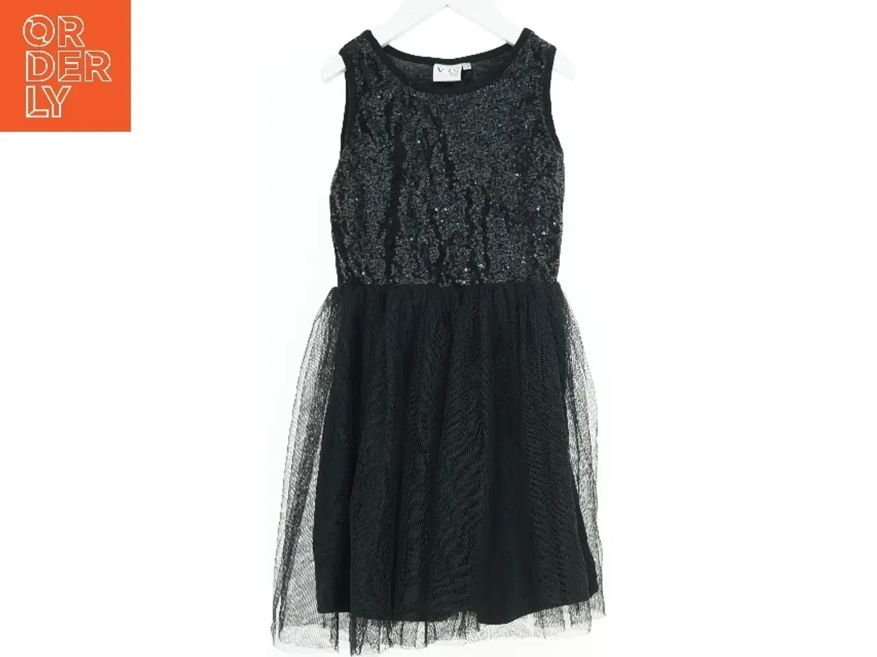 Billede 1 - Sort kjole med glimmer og tyl fra VRS (str. 110)