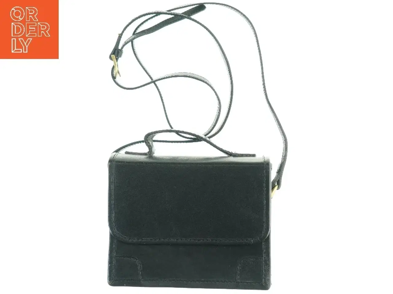 Billede 4 - Sort skuldertaske i læderlook (str. B 20 x h 16 x d. 10 cm)