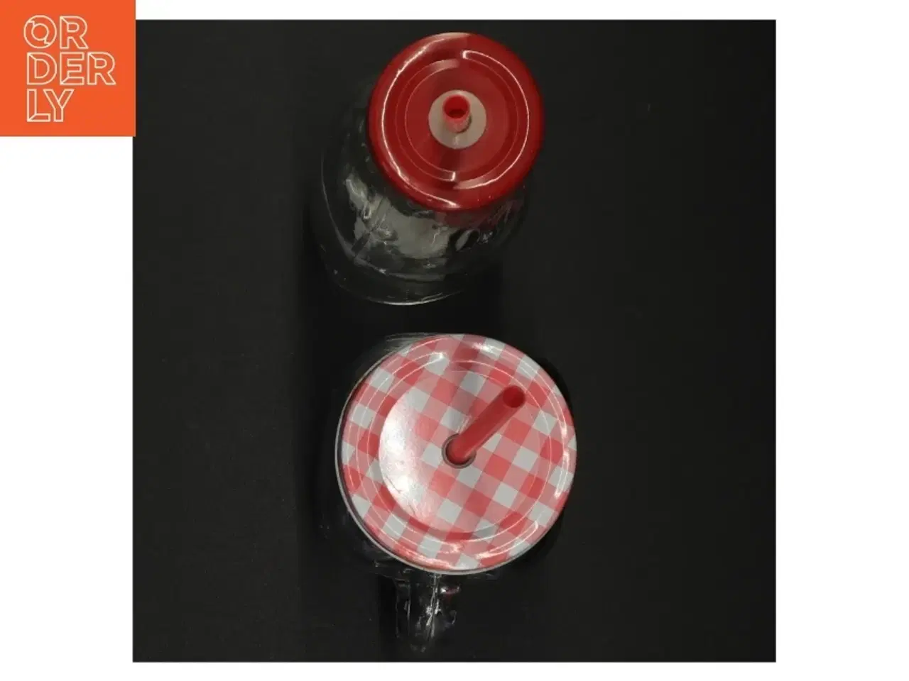 Billede 4 - Glas med sugerør (str. 19 x 6 cm og 13 x 7 cm)