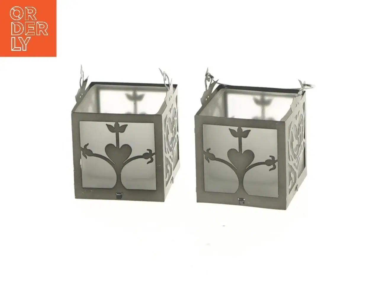 Billede 1 - Metal fyrfadsstager med mønster fra Jette Frlich (str. 5x5x5 cm)