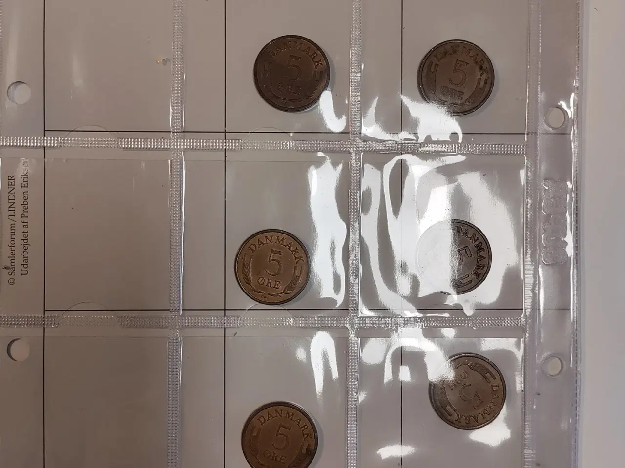 Billede 3 - Danmark 11 stk. forskellige 5 ører i bronze