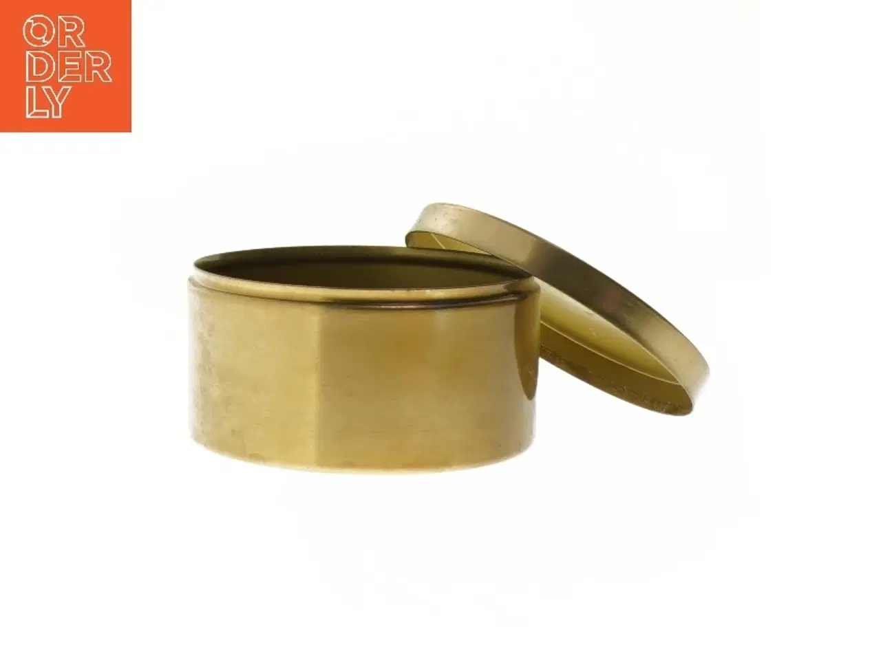 Billede 2 - Rund messingæske med låg (str. Ø 12x7 cm)