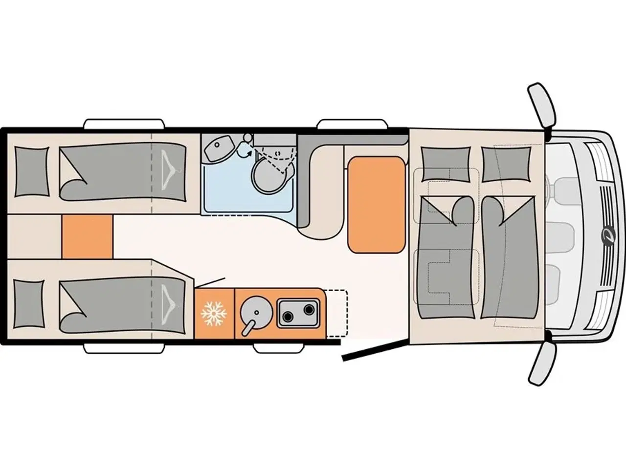 Billede 2 - 2025 - Dethleffs Globebus I4   Eksklusiv nyhed fra Dethleffs! Smal/kort helintegreret Globebus I4 med 4 sovepladser