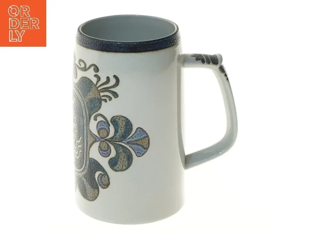 Billede 1 - Krus med våbenskjold fra Royal Copenhagen (str. Ø 7,5 cm længde 13,5 cm)