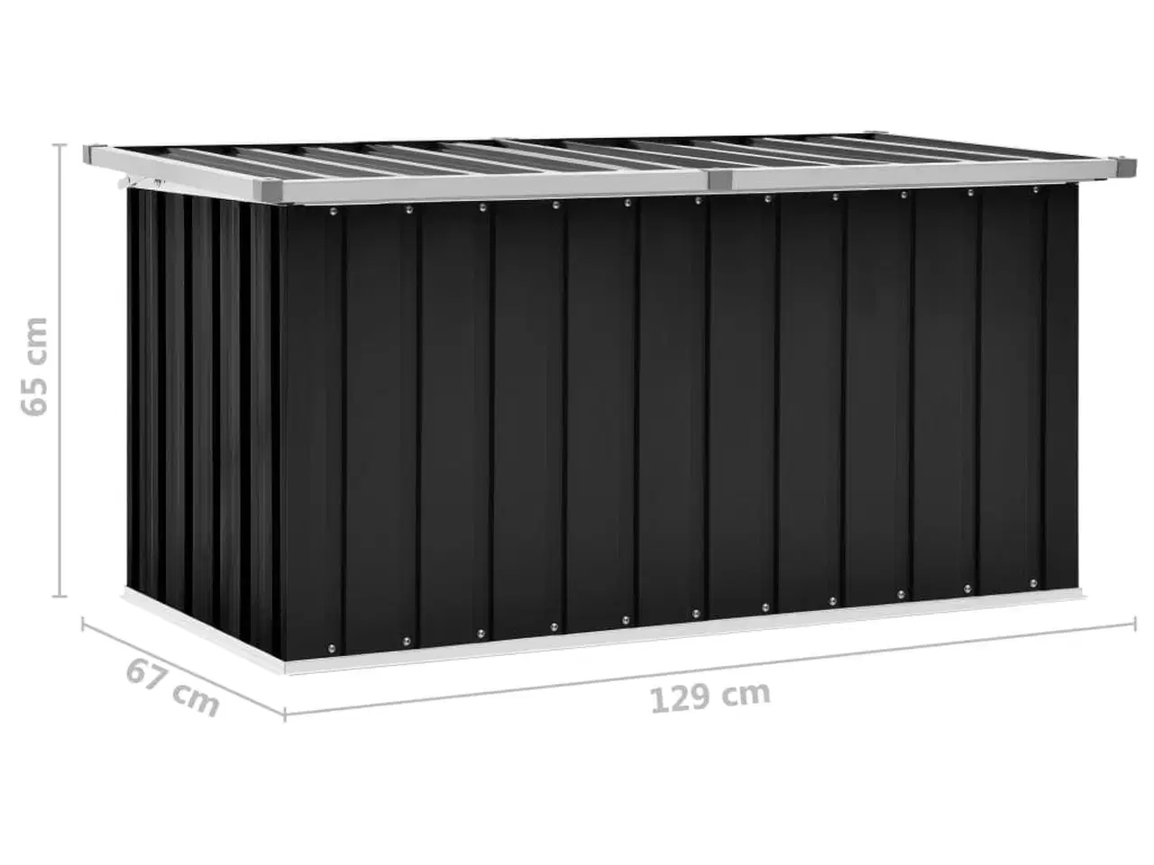 Billede 8 - Opbevaringskasse til haven 129x67x65 cm antracitgrå