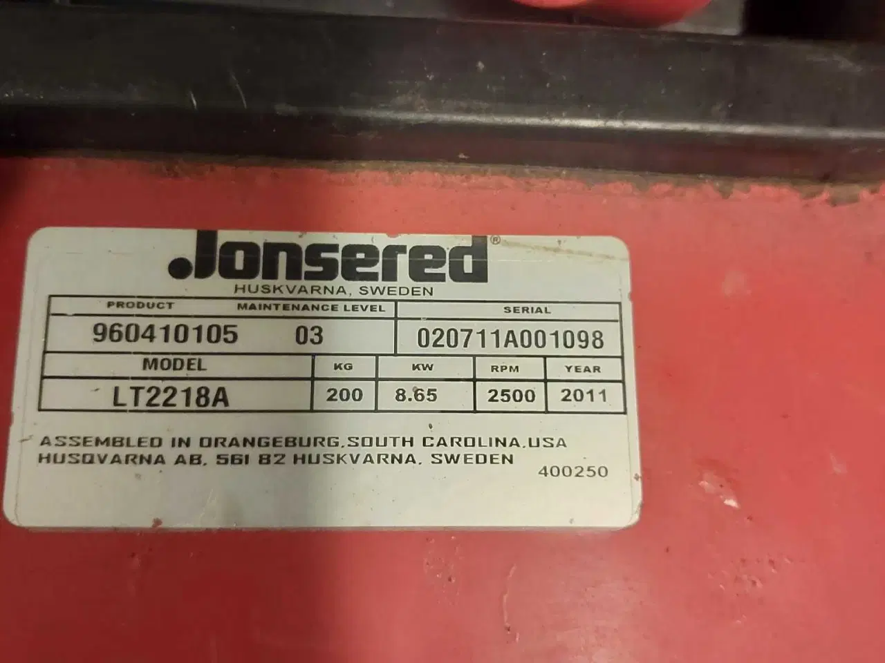 Billede 6 - Jonsered LT2218A