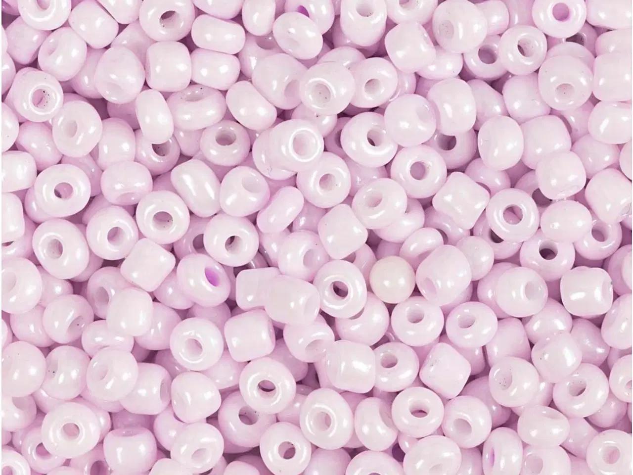 Billede 1 - Rocaiperler, diam. 3 mm, str. 8/0, hulstr. 0,6-1,0 mm, soft rosa, 25g/ 1 pk.