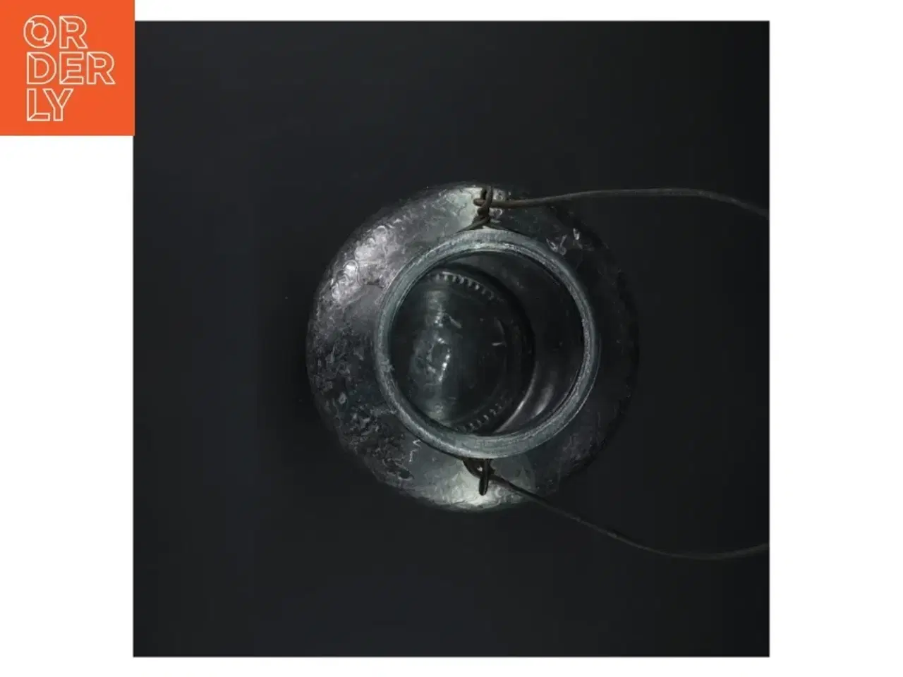 Billede 3 - Glaslanterne med mønster (str. H. 24 cm. ø. 14,5 cm)